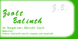 zsolt balinth business card