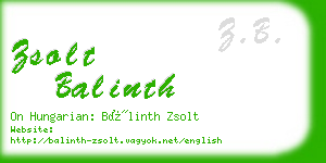 zsolt balinth business card